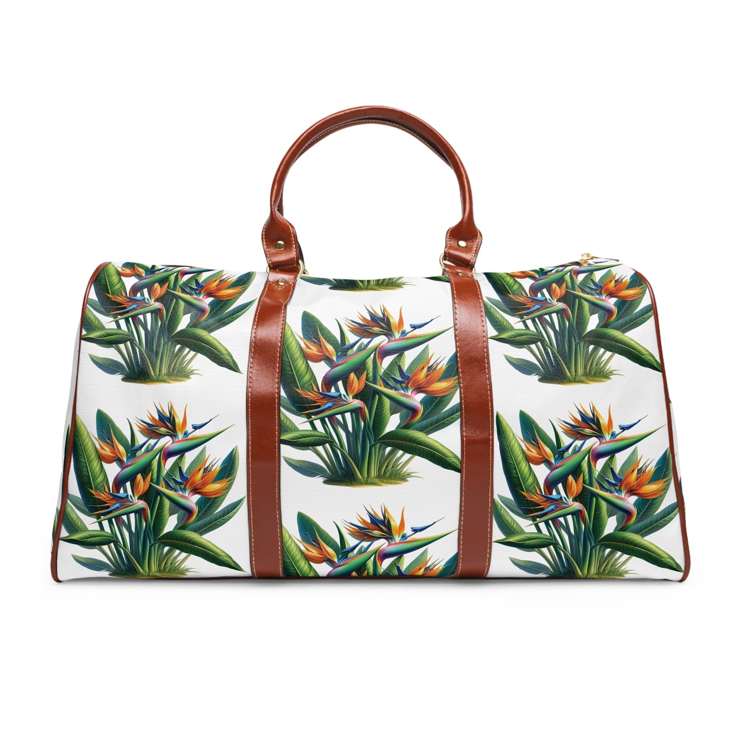 Waterproof Travel Bag, Bird of Paradise Plant, Floral Weekend Duffle, Botanical Carry-On, Nature Lover Gift, Summer Vacation