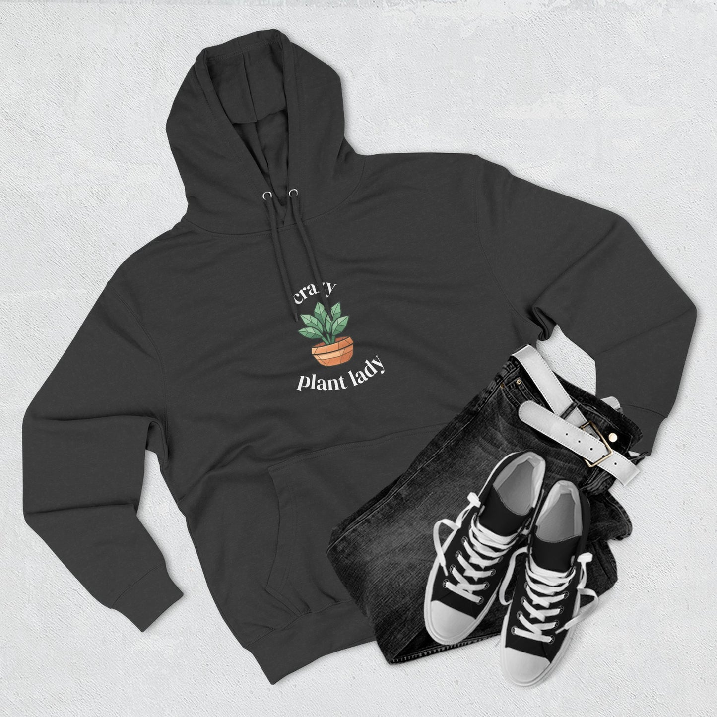 Fleece Hoodie: Plant Lover Gift, Botanical Three-Panel Hoodie, Plant Lady Pullover