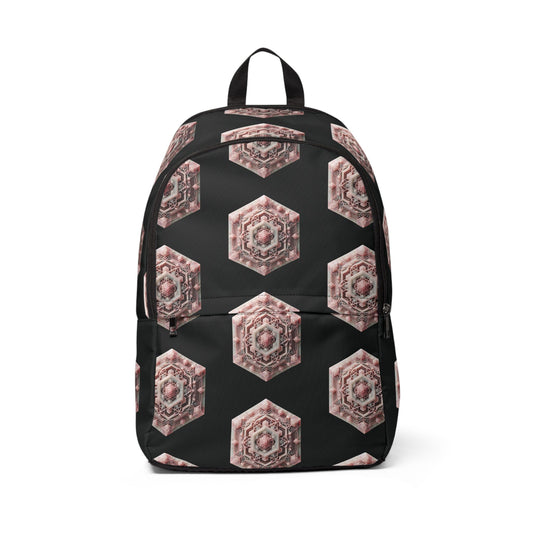 Fabric Backpack Rose Quartz Geometric Design
