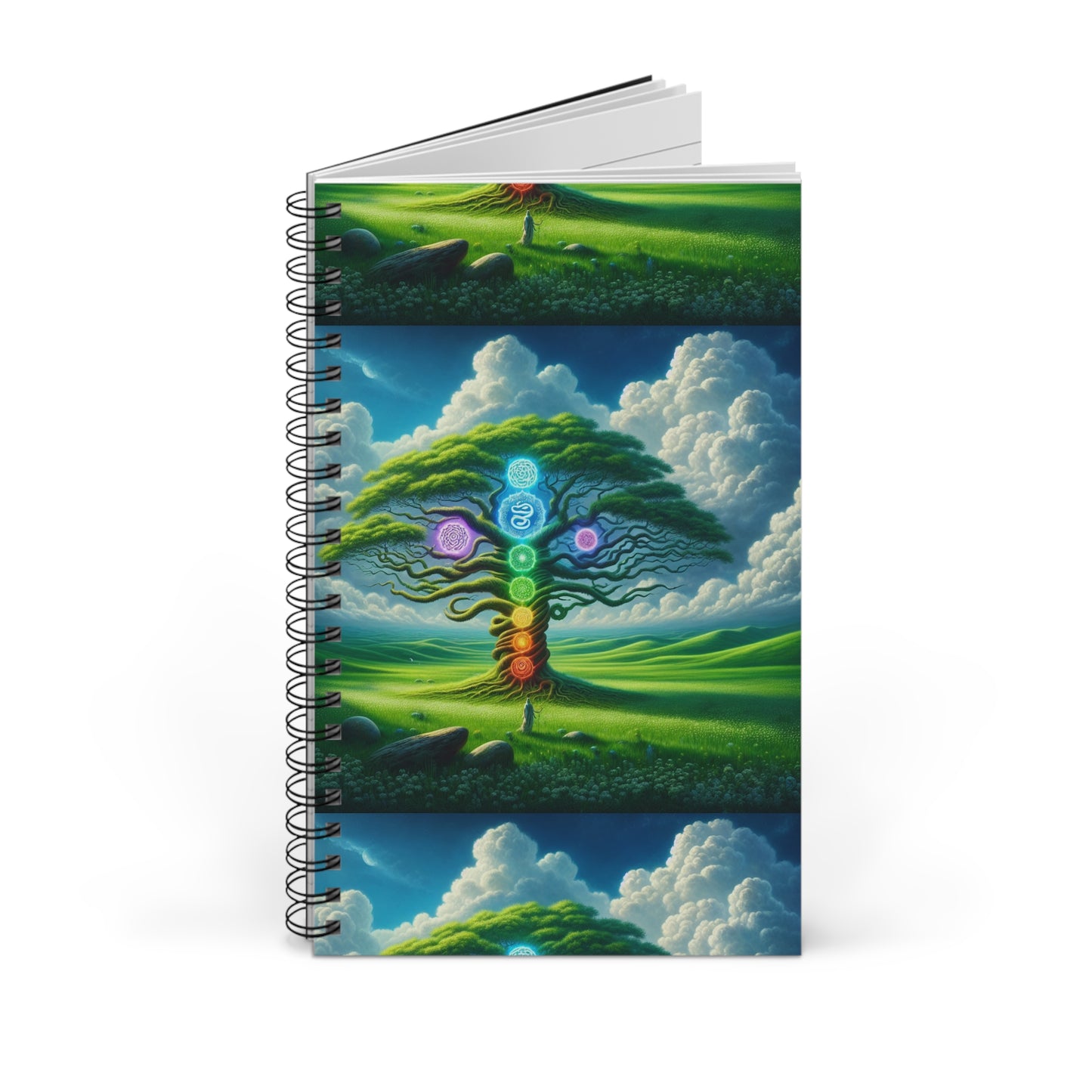 Chakra Tree Spiral Journal, Tree of Life Notebook, Meditation Diary, Spiritual Writing Pad, Mindfulness Planner