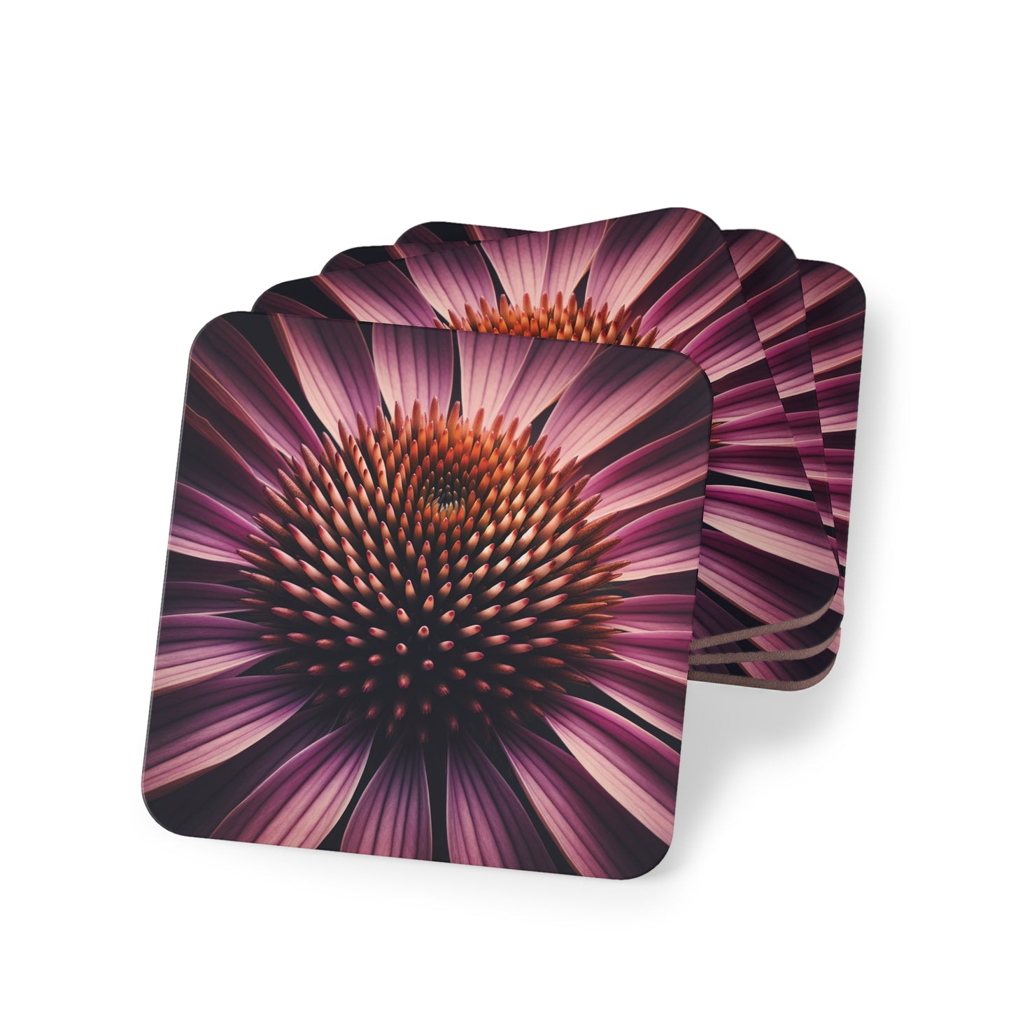 Coneflower Coasters, Coneflower Bloom Drink Coaster Set, Botanical Home Decor, Table Protection, Housewarming Gift, Kitchen Accessories