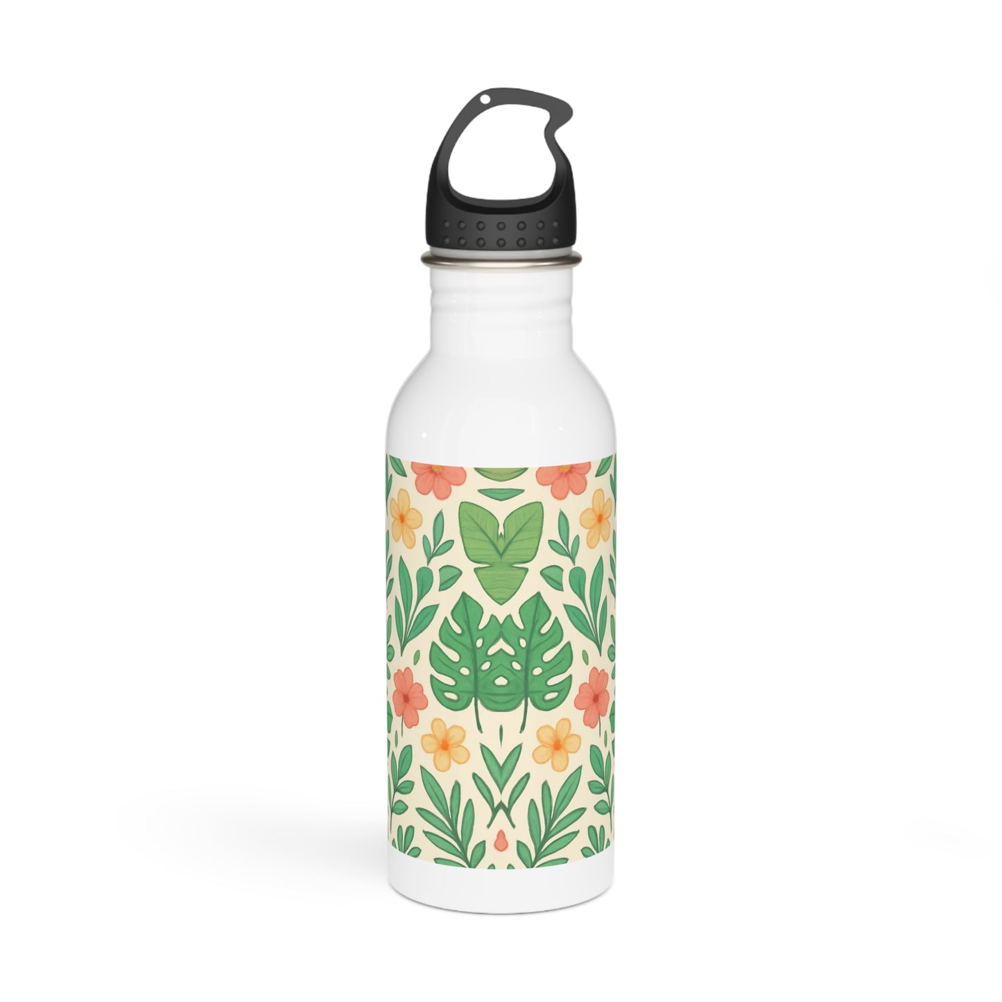 Tropical Floral Stainless Steel Water Bottle, Botanical Drinkware, Nature Lover Gift, Reusable Bottle, Summer Vibes Insulated