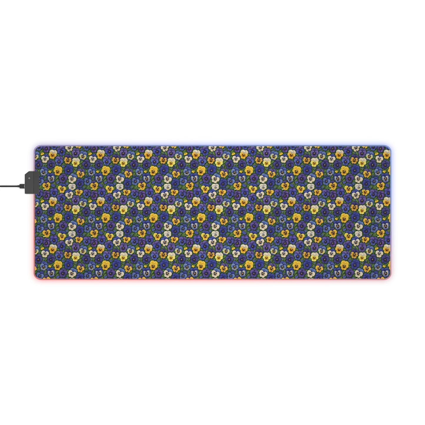 LED Gaming Mouse Pad - Vibrant Pansy Design