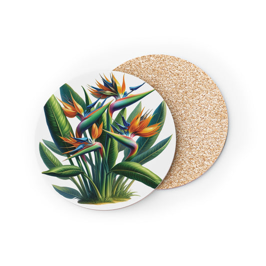 Tropical Bird of Paradise Plant Drink Coasters, Ceramic Coasters, Coasters for Drinks, Home Decor, Kitchen Accessories