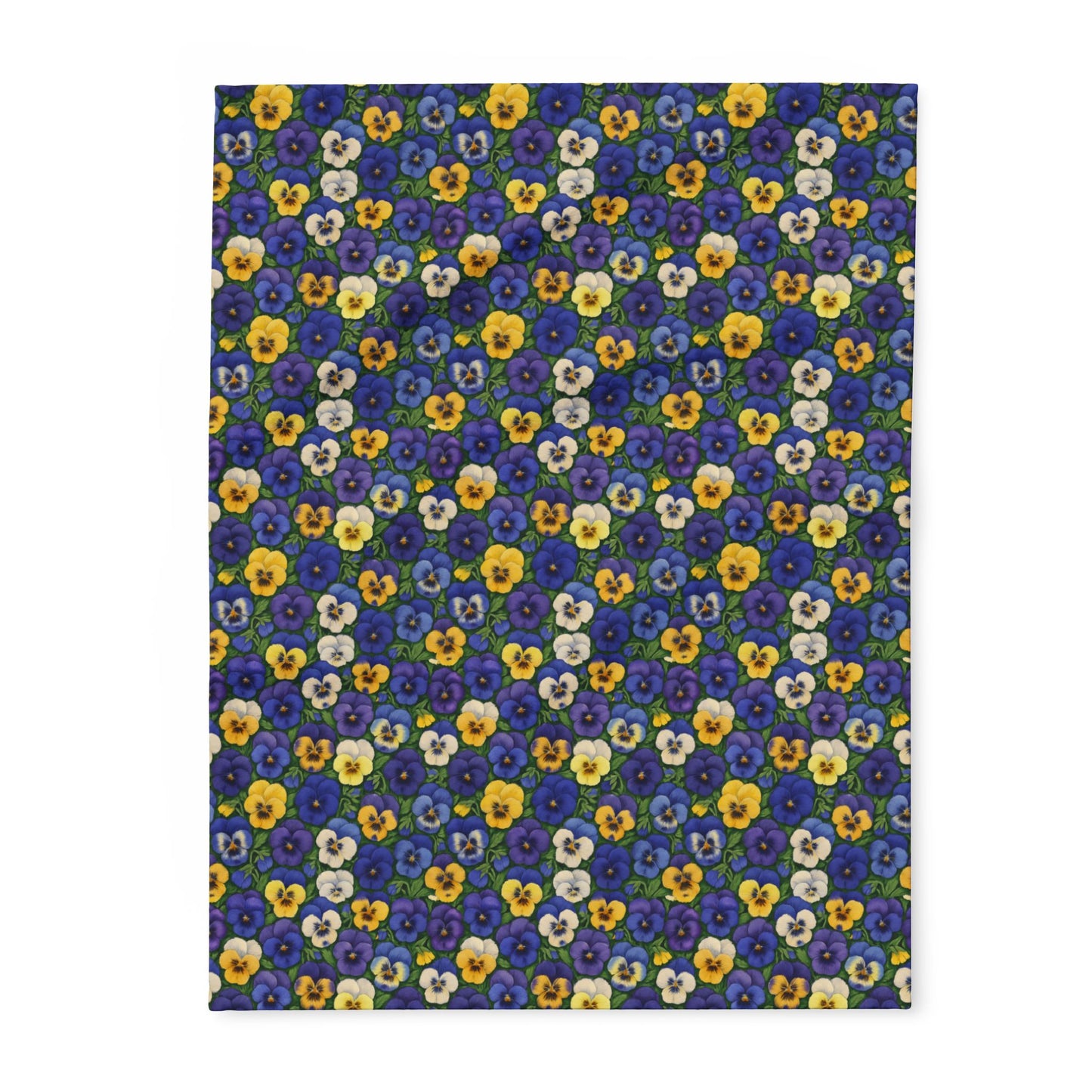 Pansy Floral Arctic Fleece Blanket — Cozy Botanical Throw