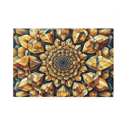 Button Magnet - Citrine Geometric Design
