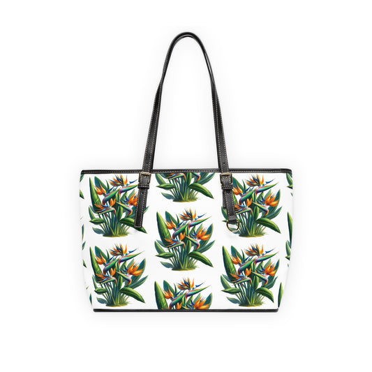 Shoulder Bag - Exotic Bird of Paradise Pattern, Tropical Purse, Vegan Leather Tote, Summer Handbag, Boho Chic Crossbody Bag