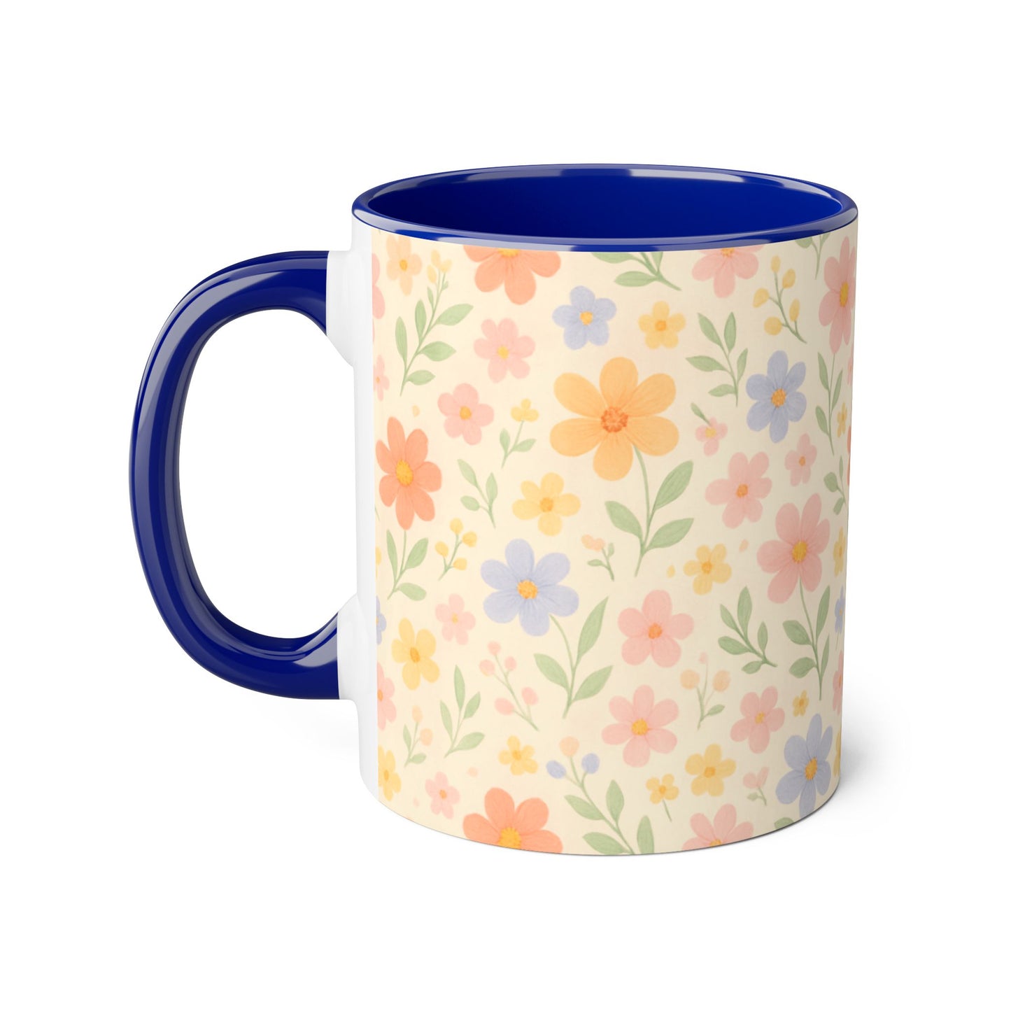 Dainty Floral Accent Mug, Elegant Flower Coffee Cup, Tea Mug, Floral Kitchen Decor, Gift for Her, Botanical Mug