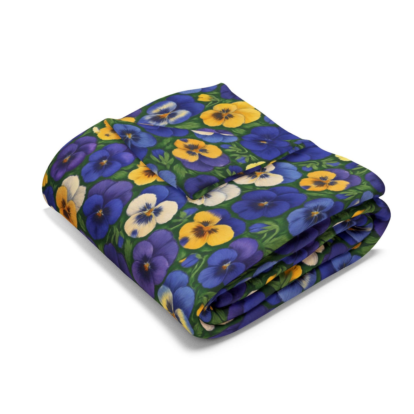 Pansy Floral Arctic Fleece Blanket — Cozy Botanical Throw