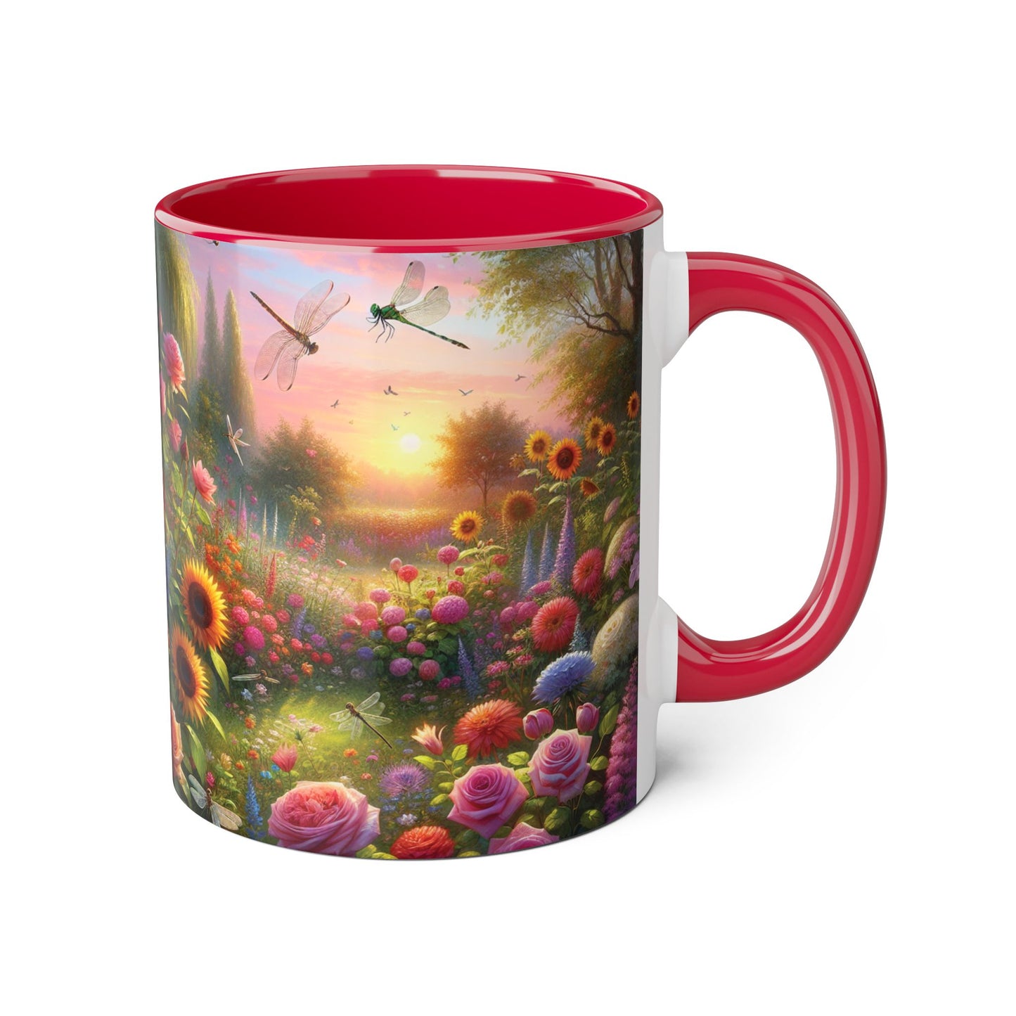 Whimsical Dragonfly Accent Mug, Colorful Nature Coffee Cup, Garden Lover Gift, Outdoor Enthusiast Ceramic, Perfect for Spring