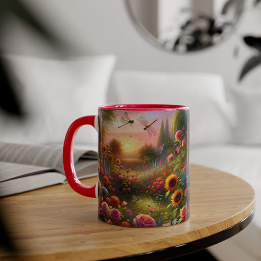 Whimsical Dragonfly Accent Mug, Colorful Nature Coffee Cup, Garden Lover Gift, Outdoor Enthusiast Ceramic, Perfect for Spring