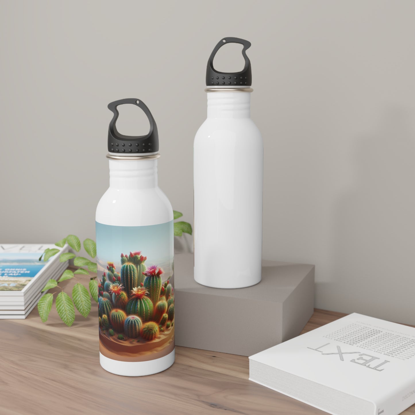 Cactus Stainless Water Bottle, Portable Travel Flask, Succulent Desert Plant Insulated Thermos, Hydration Container,