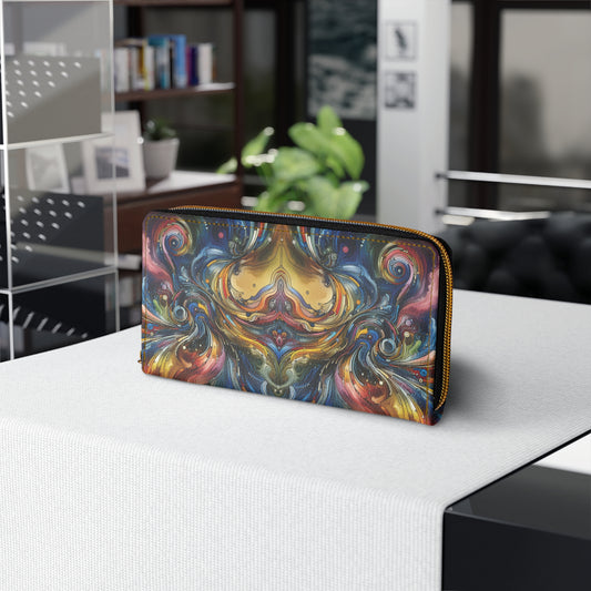 Zipper Wallet with Energy Wave Design
