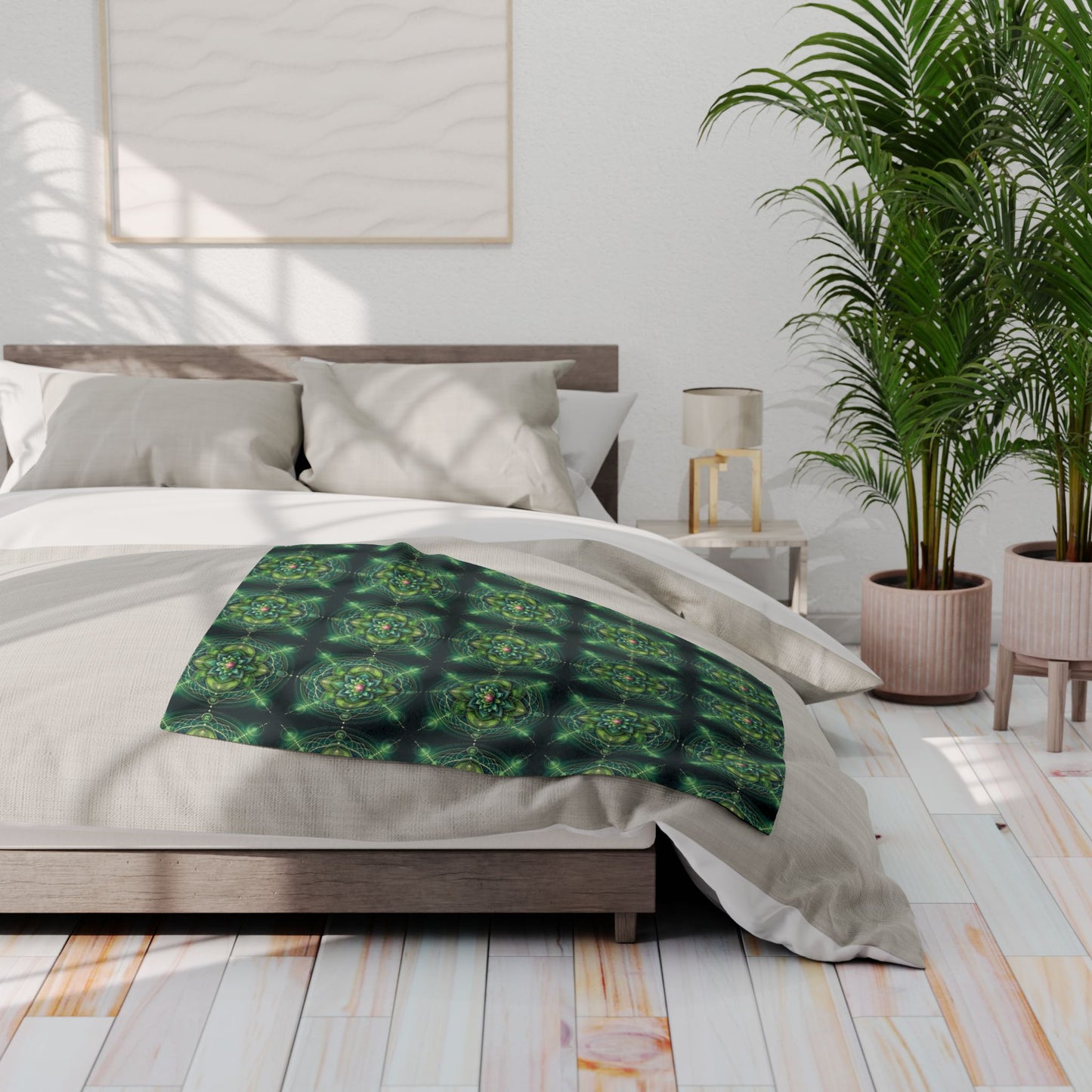 Fleece Blanket with Heart Chakra Design