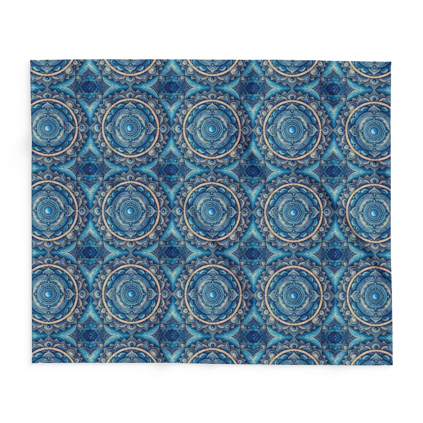 Fleece Blanket with Throat Chakra Design