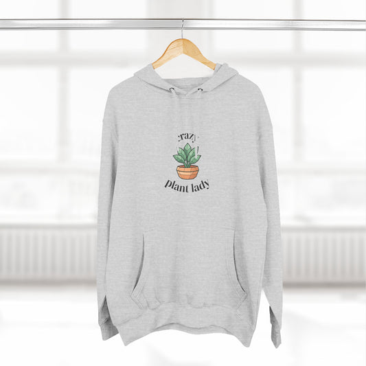 Fleece Hoodie: Plant Lover Gift, Botanical Three-Panel Hoodie, Plant Lady Pullover