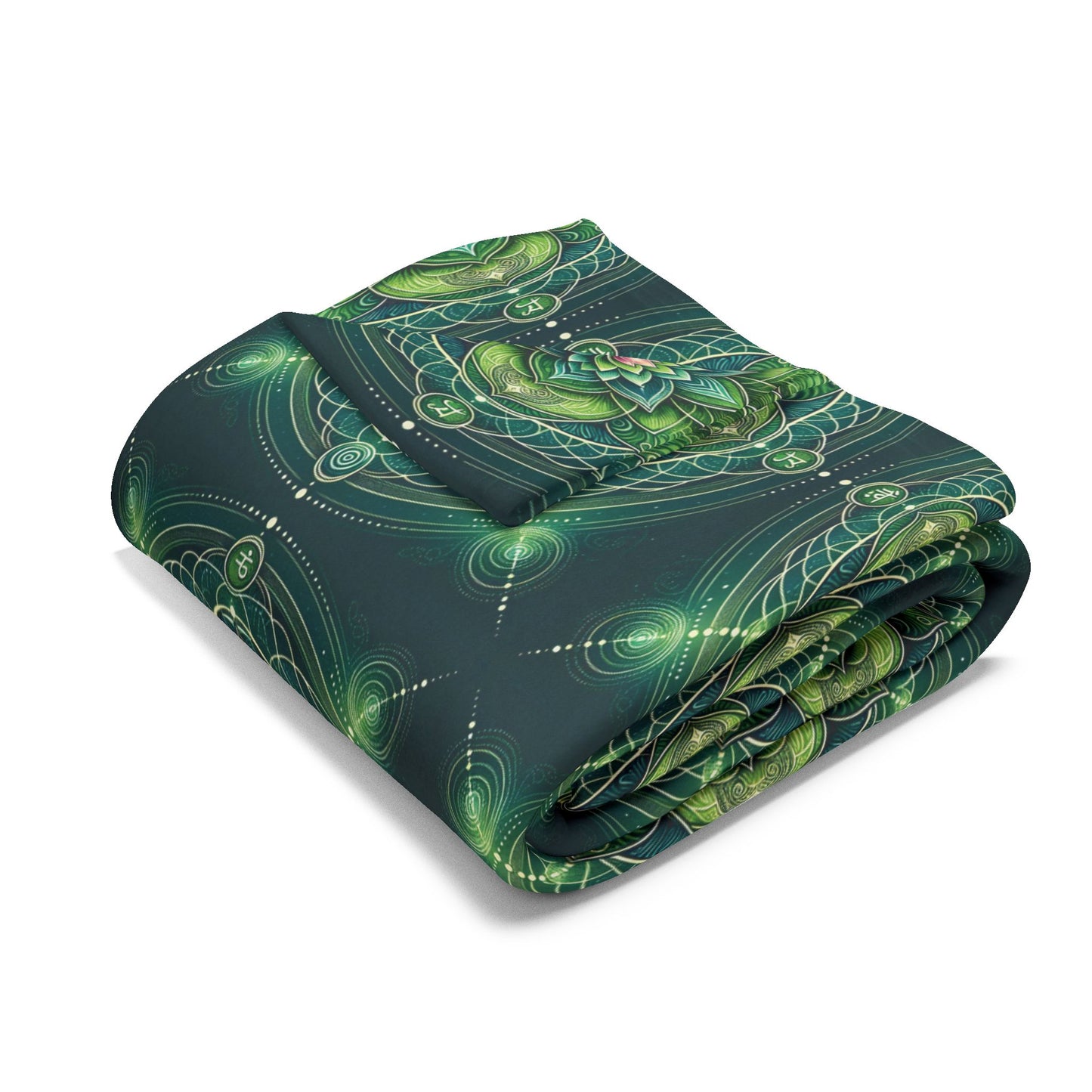 Fleece Blanket with Heart Chakra Design