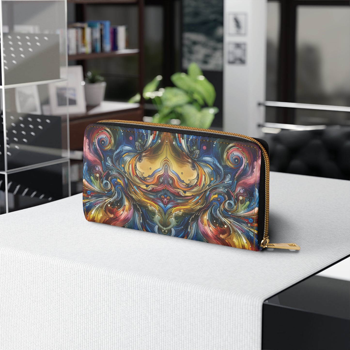 Zipper Wallet with Energy Wave Design