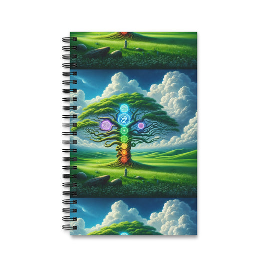 Chakra Tree Spiral Journal, Tree of Life Notebook, Meditation Diary, Spiritual Writing Pad, Mindfulness Planner