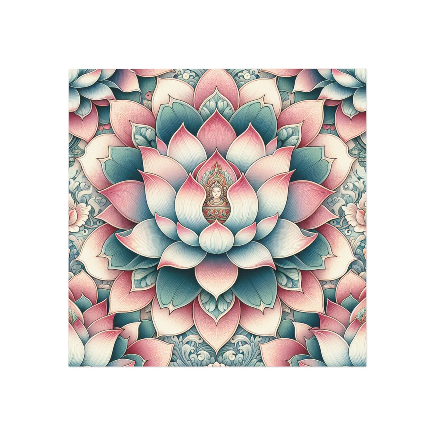 Lotus Flower Magnet, Square Fridge Magnet, Zen Decor, Spiritual Gift, Meditation Accessory, Refrigerator Decoration