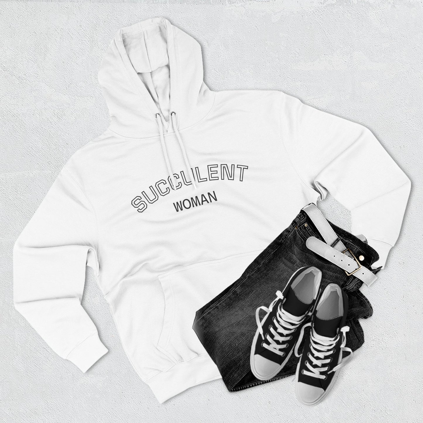 Fleece Hoodie: Succulent University Design, Botanical Plant Lover Gift, Cactus Lover Sweatshirt