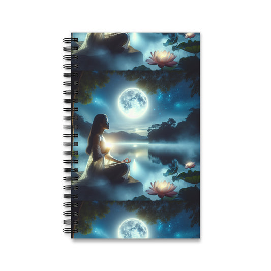 Spiral Journal, Serene Moonlight Notebook, Moon Phase Diary, Celestial Writing Journal, Lunar Sketchbook, Night Sky Planner, Moonlit Bullet