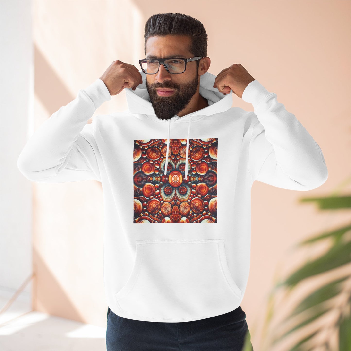 Fleece Hoodie - Carnelian Pattern