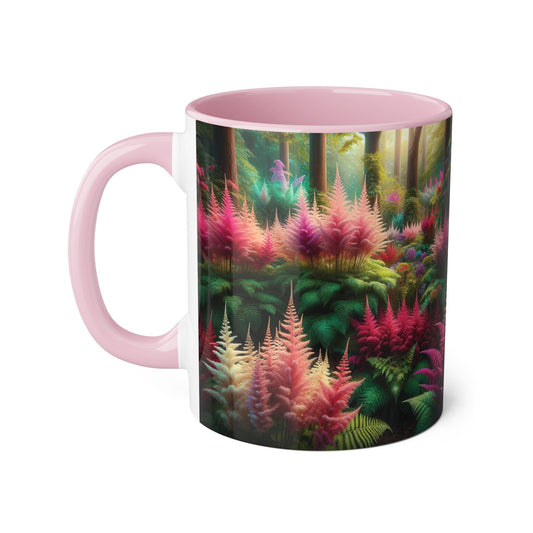Astilbe Blooms Accent Mug, Floral Tea Cup, Coffee Mug, Gift for Gardeners, Botanical Kitchen Decor, Nature Lover Ceramic Mug, Plant Lady