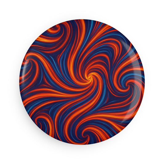 Round Button Magnet: Vibrant Swirl Design