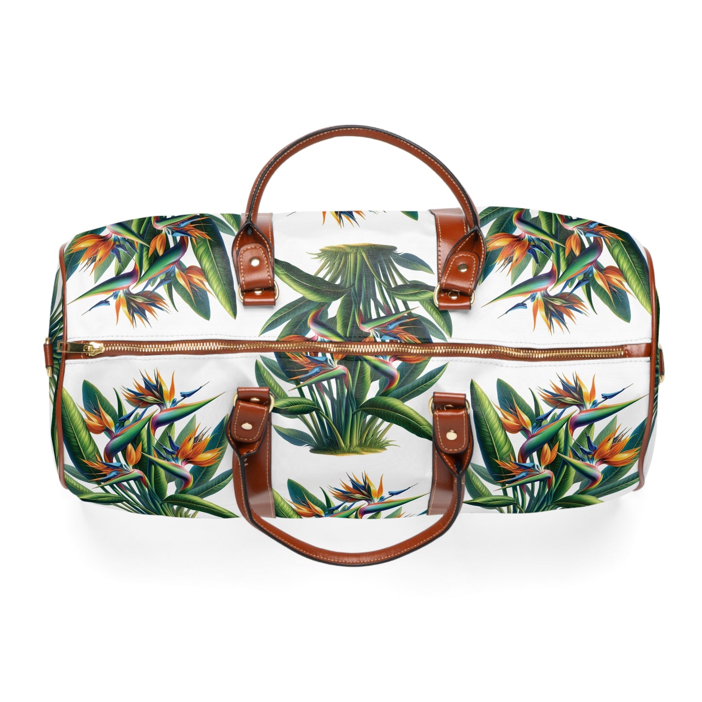 Waterproof Travel Bag, Bird of Paradise Plant, Floral Weekend Duffle, Botanical Carry-On, Nature Lover Gift, Summer Vacation