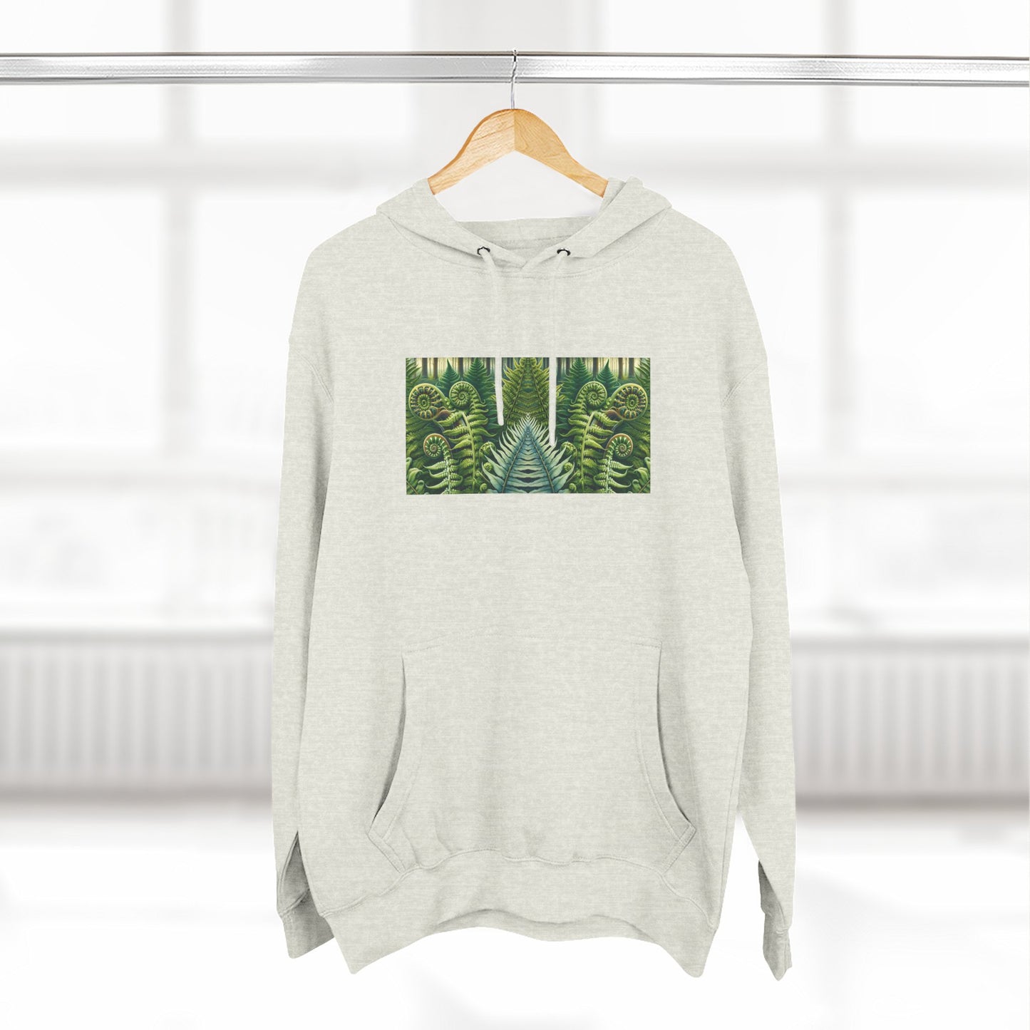 Nature-Inspired Three-Panel Fleece Hoodie for Outdoor Enthusiasts