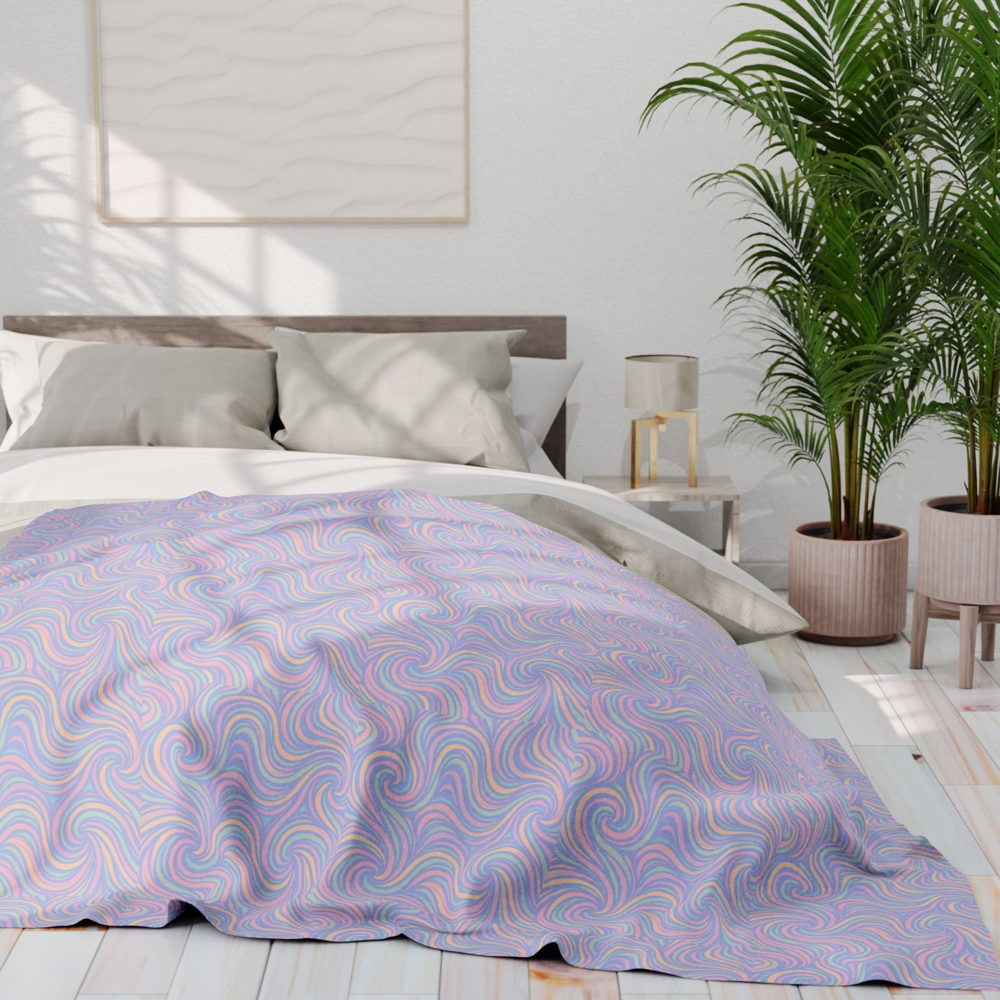 Pastel Swirl Arctic Fleece Blanket — Soft Cozy Throw for Home & Gifting
