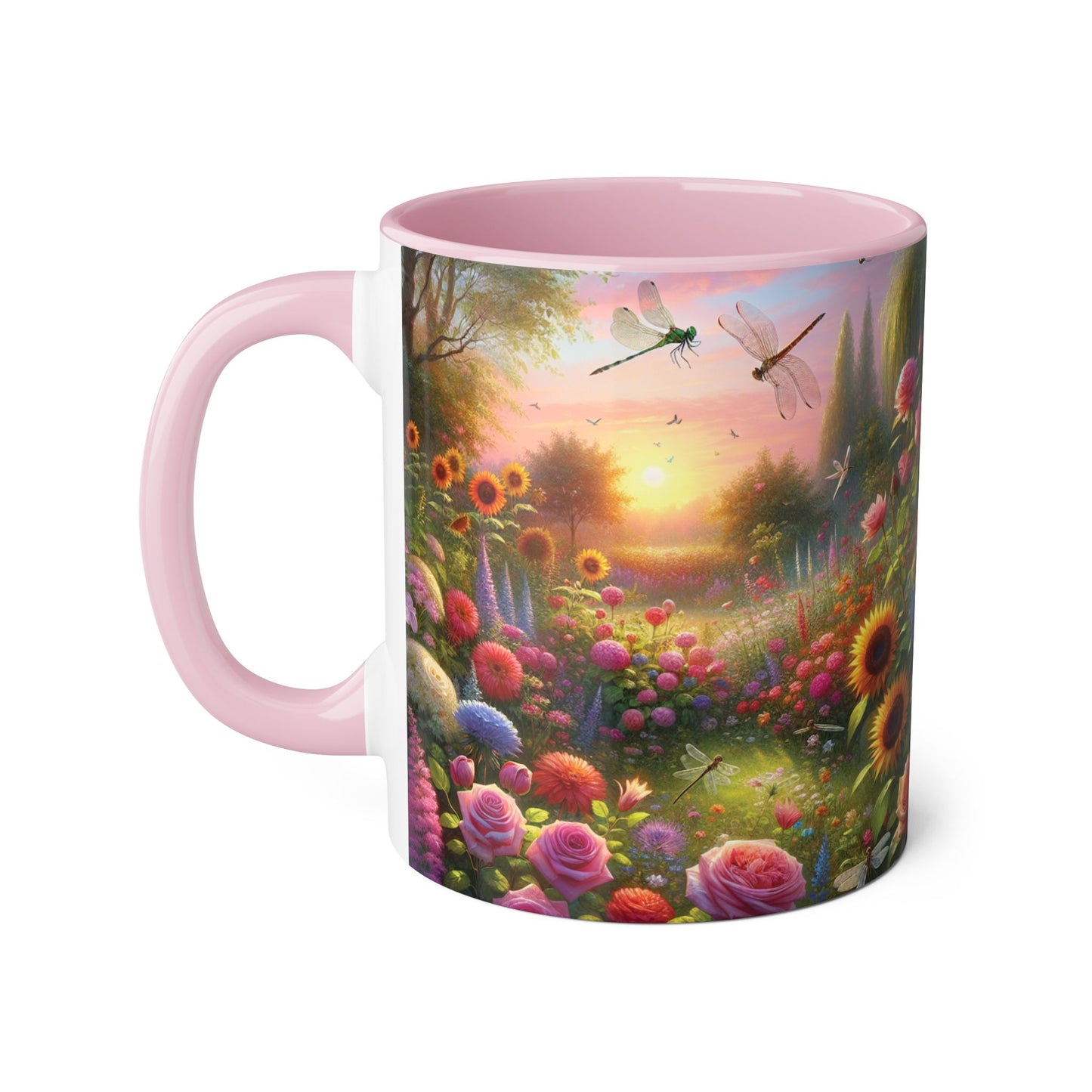 Whimsical Dragonfly Accent Mug, Colorful Nature Coffee Cup, Garden Lover Gift, Outdoor Enthusiast Ceramic, Perfect for Spring