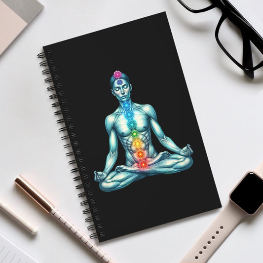 Meditation Spiral Journal - Chakra Design, Wellness Journal, Mindfulness Notebook, Gift for Yogis, Spiritual Planner