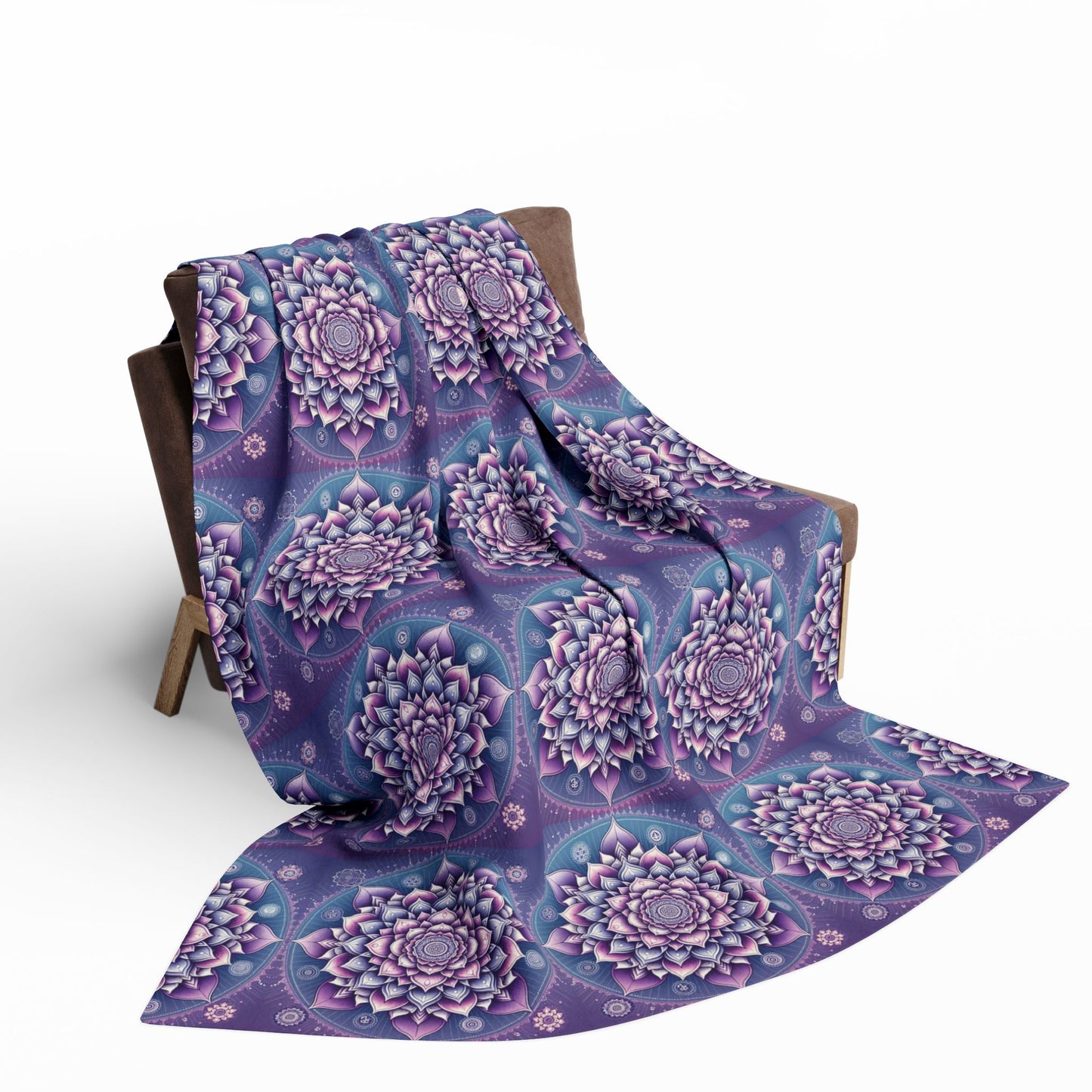 Fleece Blanket with Crown Chakra Design
