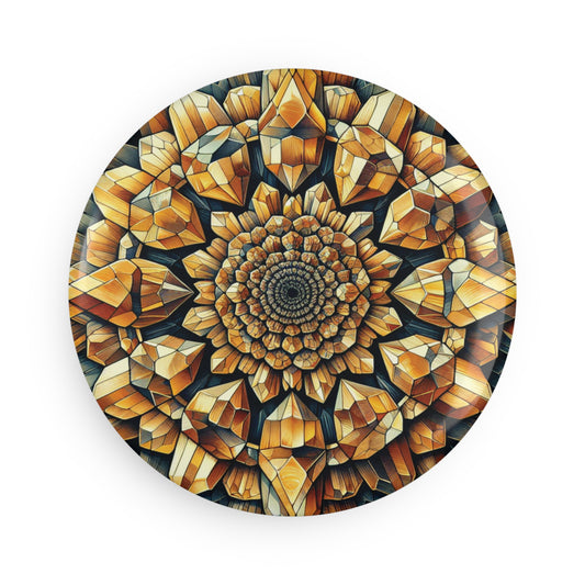Citrine Button Magnet - Vintage-Inspired, Floral Design, Perfect for Home Decor, Gift for Art Lovers, Office Supplies, Kitchen Decor