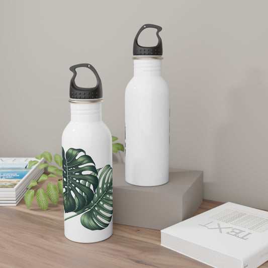 Tropical Leaf Stainless Steel Water Bottle, Sports Bottle, Travel Bottle, Hydration
