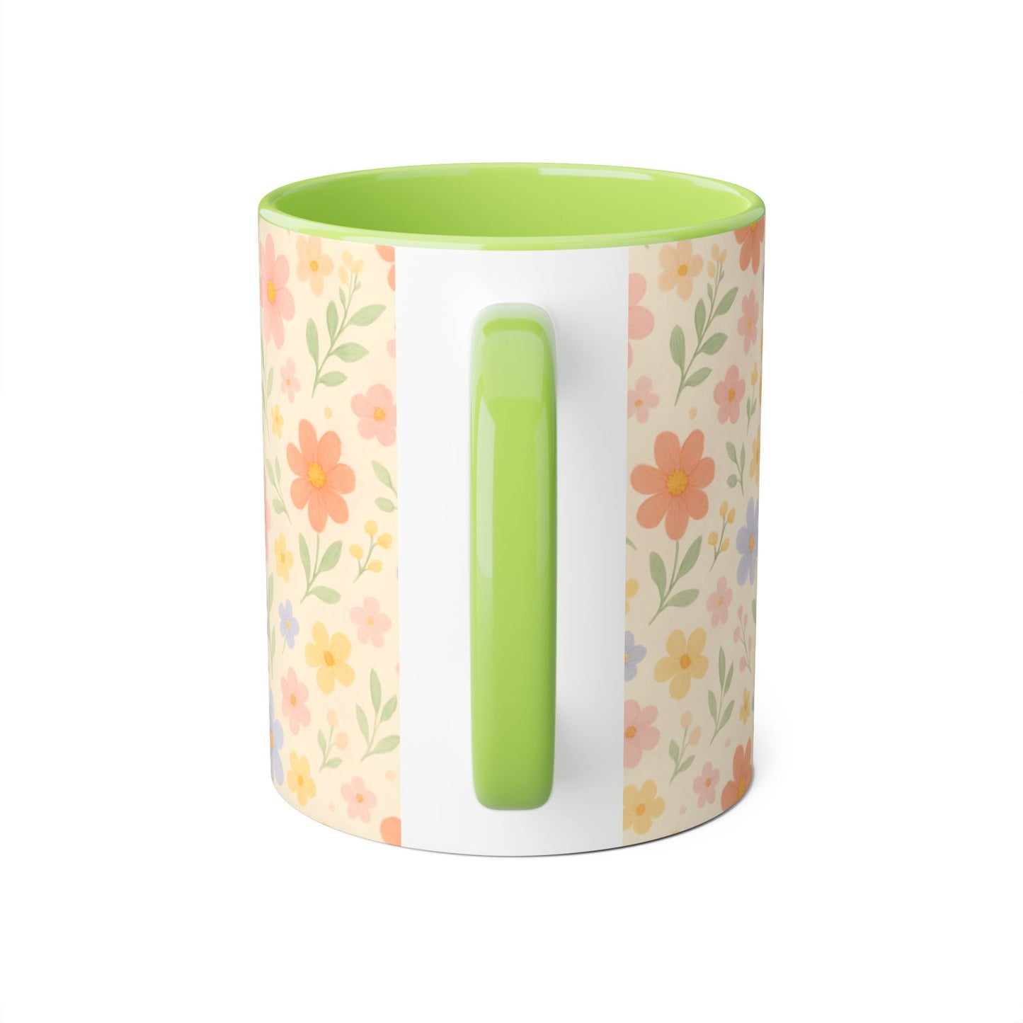 Dainty Floral Accent Mug, Elegant Flower Coffee Cup, Tea Mug, Floral Kitchen Decor, Gift for Her, Botanical Mug