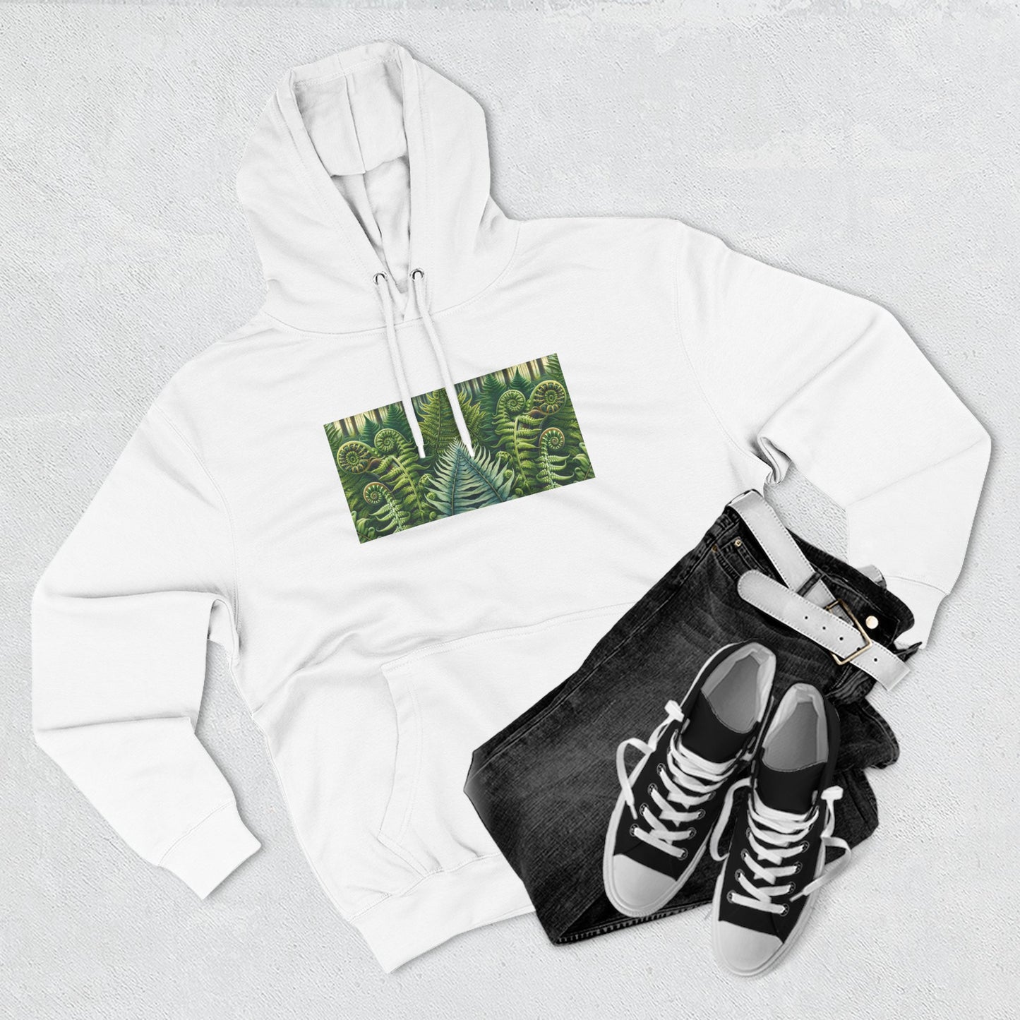 Nature-Inspired Three-Panel Fleece Hoodie for Outdoor Enthusiasts