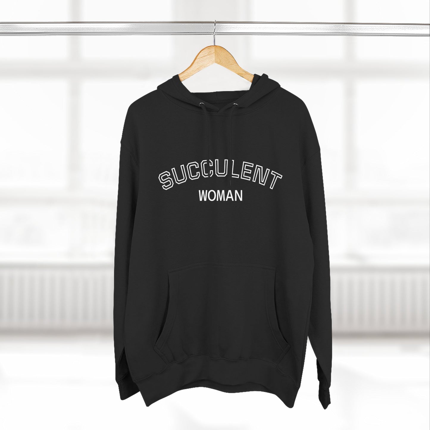 Fleece Hoodie: Succulent University Design, Botanical Plant Lover Gift, Cactus Lover Sweatshirt