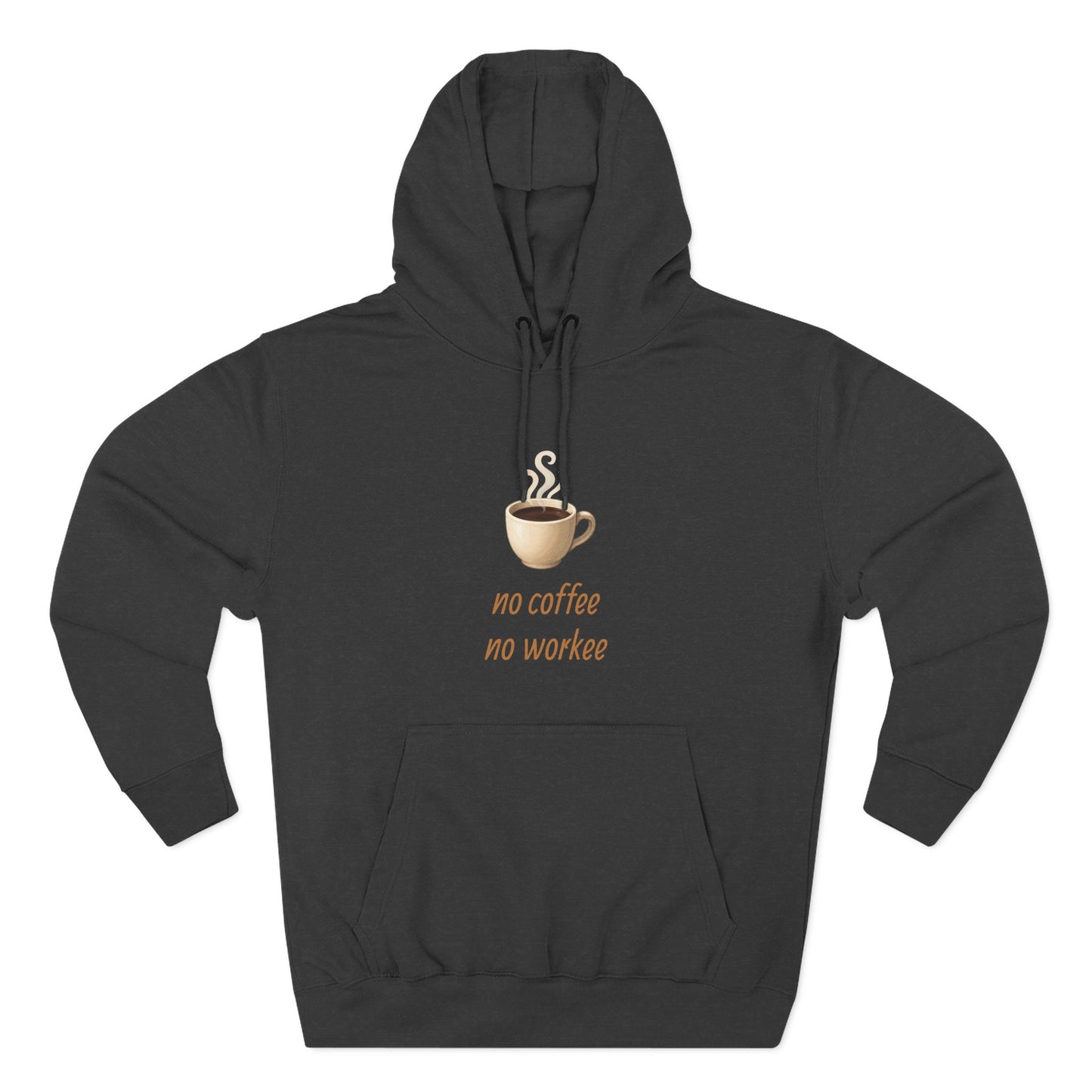 Fleece Hoodie: with 'no coffee no workee' Design, Coffee Lover Gift, Cozy Sweatshirt, Coffee Addict Shirt, Sarcastic