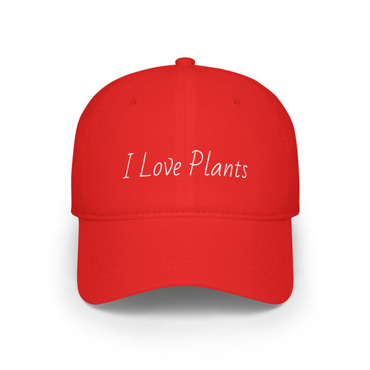 I Love Plants Low Profile Baseball Cap, Plant Lovers Gift, Gardening Hat, Casual Everyday Cap