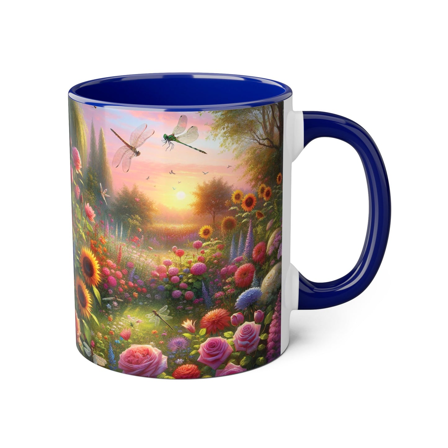 Whimsical Dragonfly Accent Mug, Colorful Nature Coffee Cup, Garden Lover Gift, Outdoor Enthusiast Ceramic, Perfect for Spring