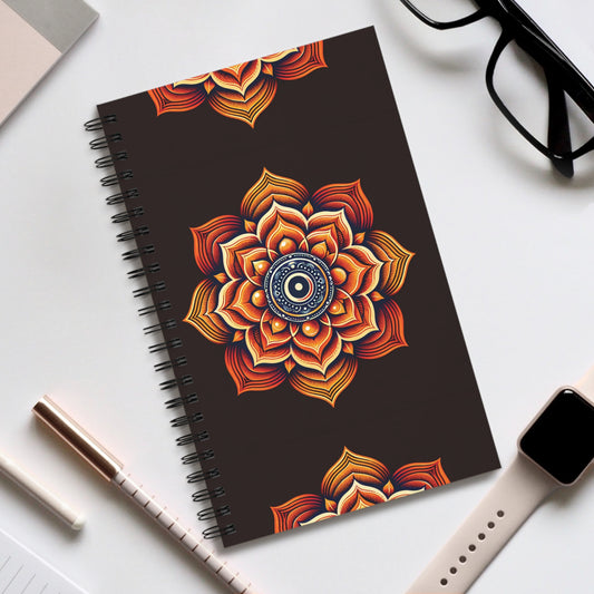 Sacral Chakra Spiral Journal - Mandala Design, Perfect for Meditation, Gratitude, and Daily Planning, Great Gift for Art Lovers
