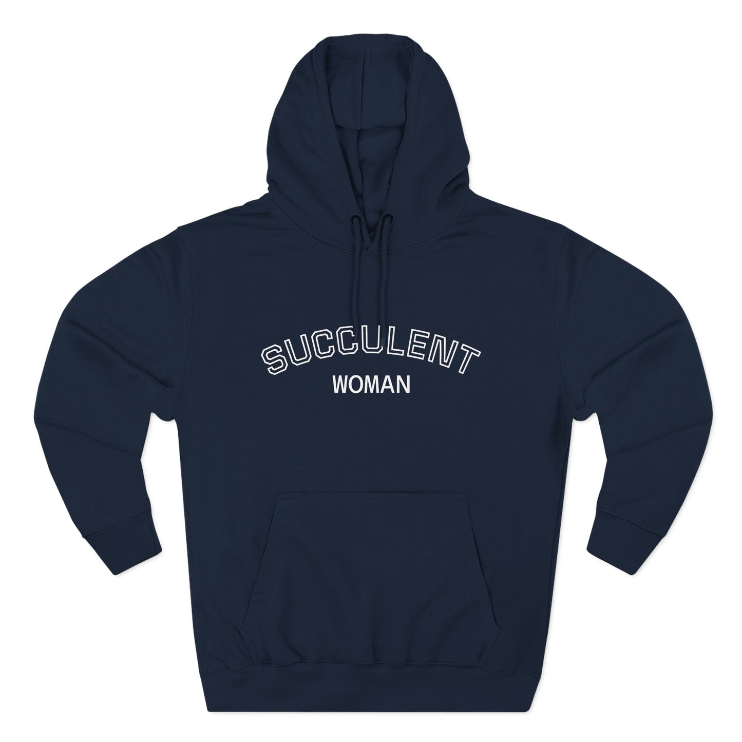 Fleece Hoodie: Succulent University Design, Botanical Plant Lover Gift, Cactus Lover Sweatshirt