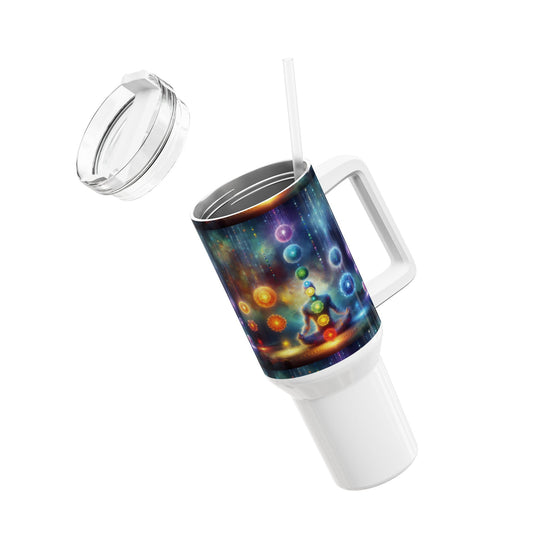 40oz Tumbler - Chakra Rainbow Design