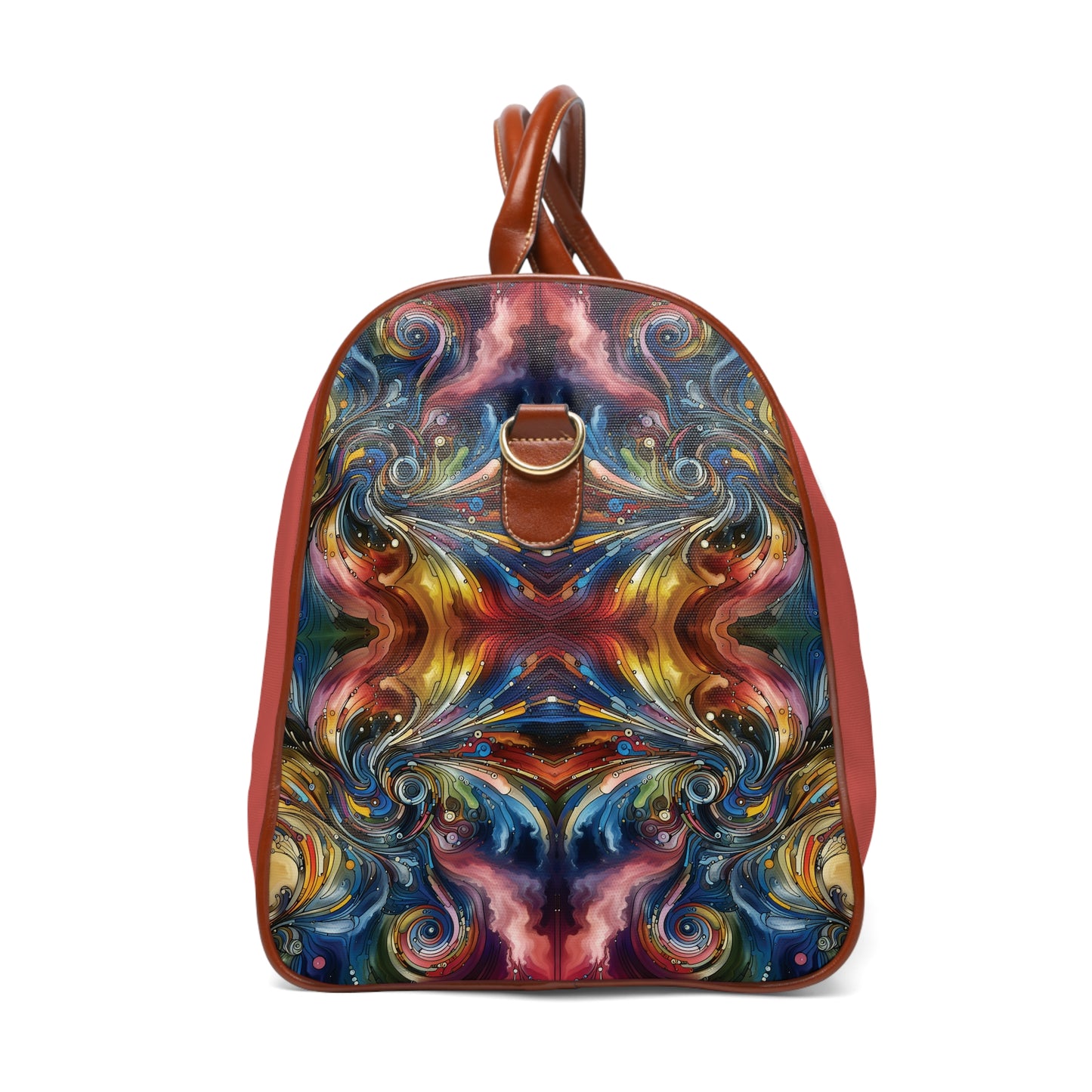 Waterproof Travel Bag - Energy Waves Design, Weekend Getaway Tote, Gym Duffel, Carry-On Luggage, Beach Vacation Bag