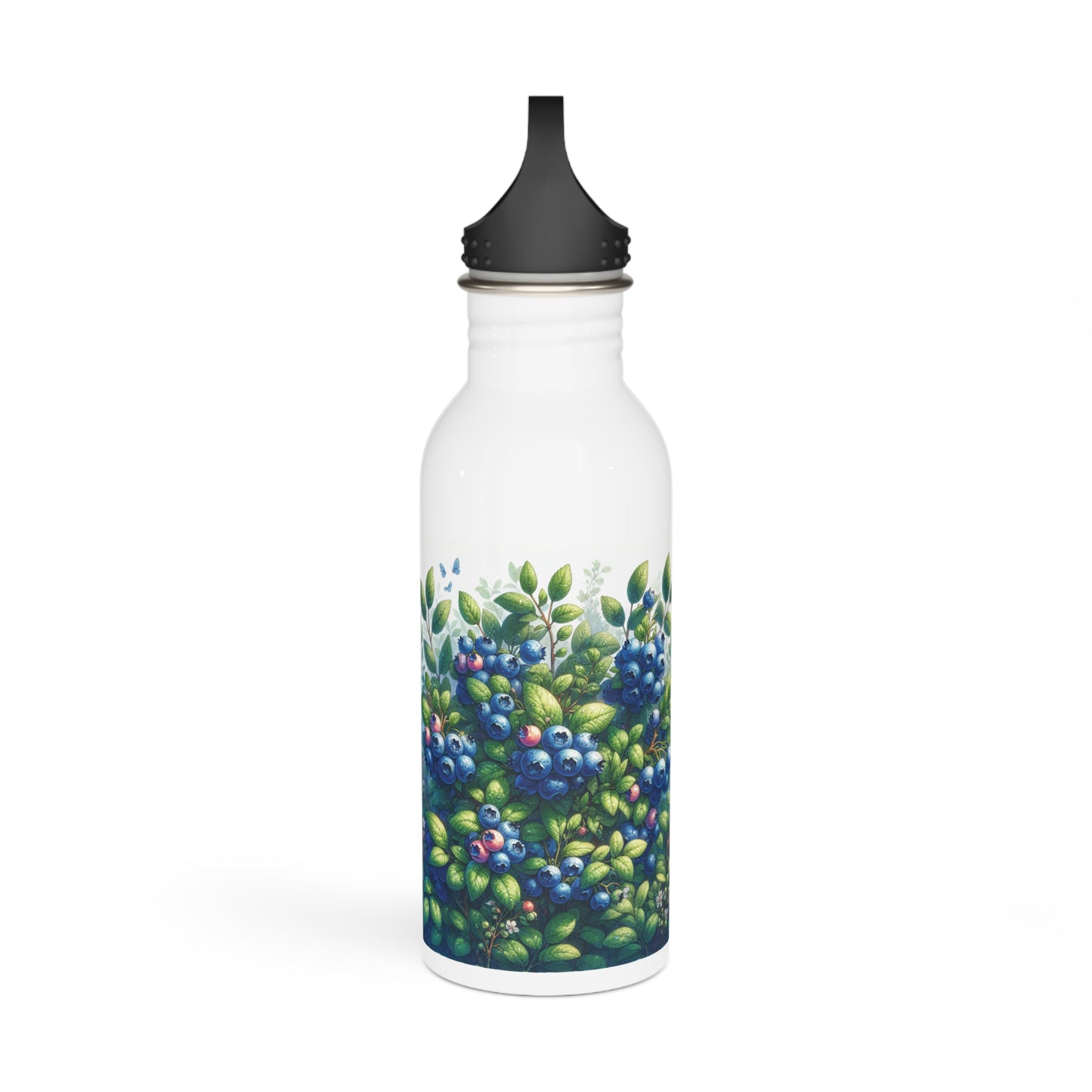 Stainless Steel Water Bottle - Blueberries Design, Fruit Lover Gift, Reusable Bottle, Gym Accessories, Hydration Tracker,
