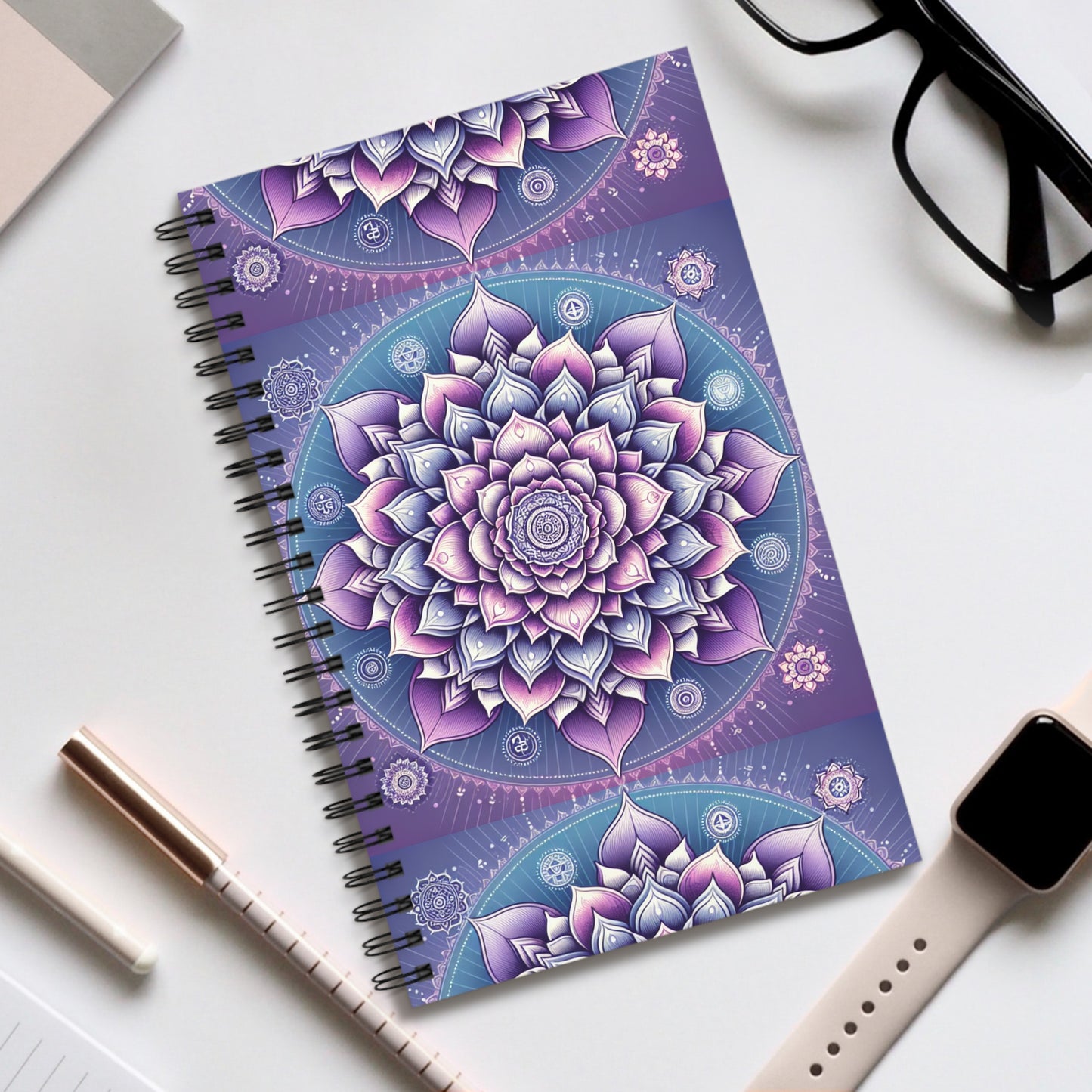 Crown Chakra Spiral Journal – Inspirational Notebook for Creativity, Meditation, and Self-Reflection, Gift for Writers, Artists, & Yogis