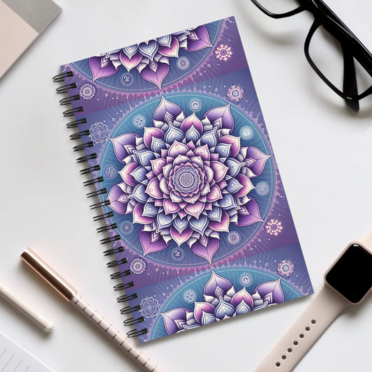 Crown Chakra Spiral Journal – Inspirational Notebook for Creativity, Meditation, and Self-Reflection, Gift for Writers, Artists, & Yogis